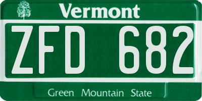 VT license plate ZFD682
