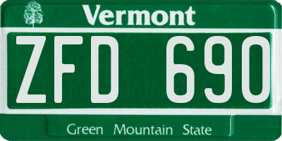VT license plate ZFD690