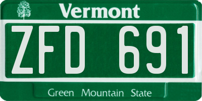 VT license plate ZFD691