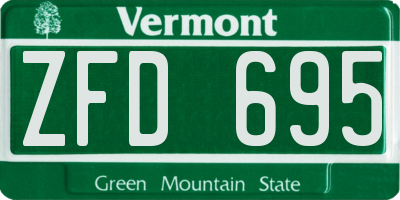 VT license plate ZFD695