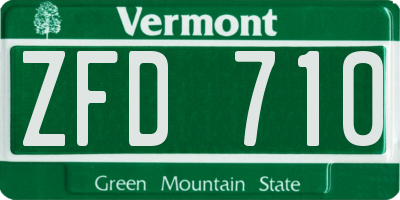 VT license plate ZFD710