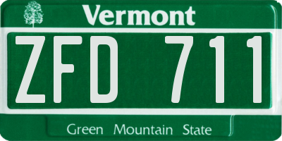 VT license plate ZFD711