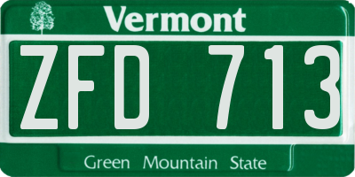 VT license plate ZFD713