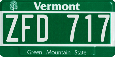 VT license plate ZFD717