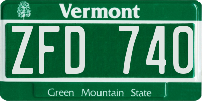 VT license plate ZFD740