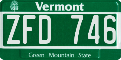 VT license plate ZFD746