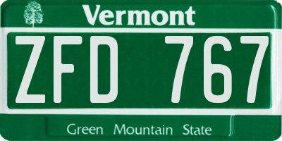 VT license plate ZFD767