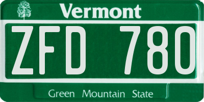 VT license plate ZFD780