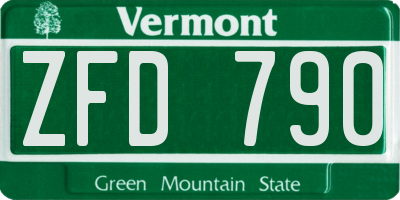 VT license plate ZFD790