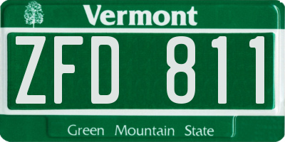 VT license plate ZFD811