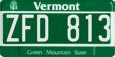 VT license plate ZFD813