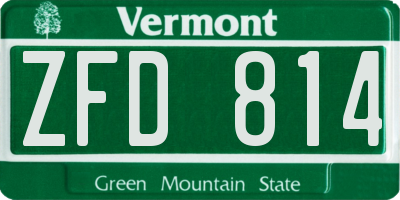 VT license plate ZFD814