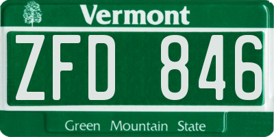 VT license plate ZFD846