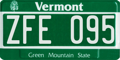 VT license plate ZFE095