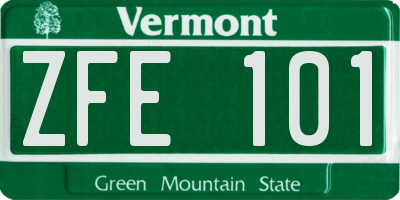 VT license plate ZFE101
