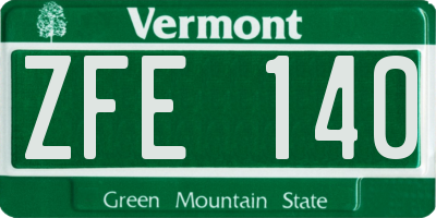 VT license plate ZFE140