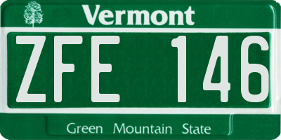 VT license plate ZFE146