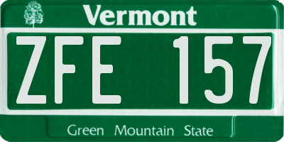 VT license plate ZFE157