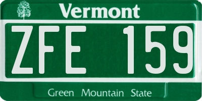 VT license plate ZFE159