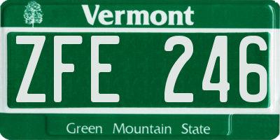 VT license plate ZFE246