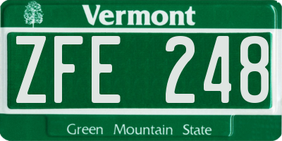 VT license plate ZFE248
