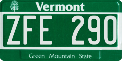 VT license plate ZFE290