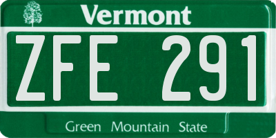 VT license plate ZFE291