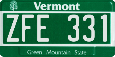 VT license plate ZFE331