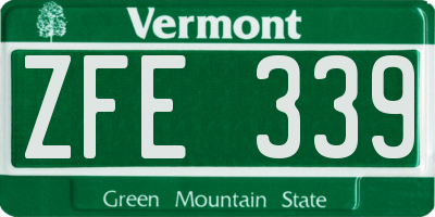 VT license plate ZFE339
