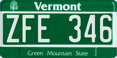 VT license plate ZFE346