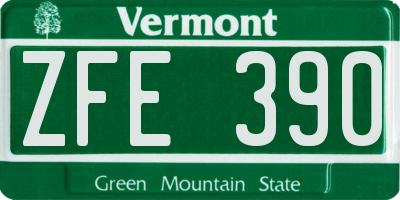VT license plate ZFE390