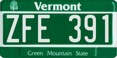 VT license plate ZFE391