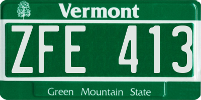 VT license plate ZFE413