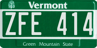 VT license plate ZFE414