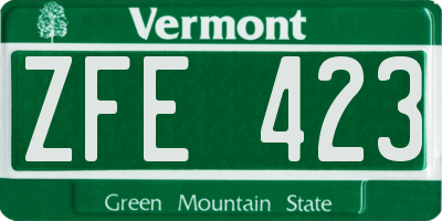 VT license plate ZFE423