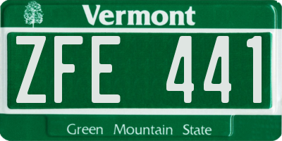 VT license plate ZFE441