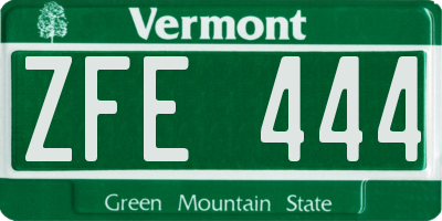 VT license plate ZFE444