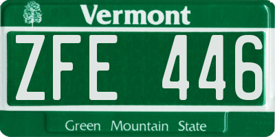 VT license plate ZFE446