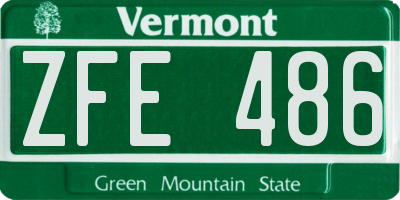 VT license plate ZFE486