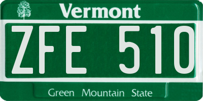 VT license plate ZFE510