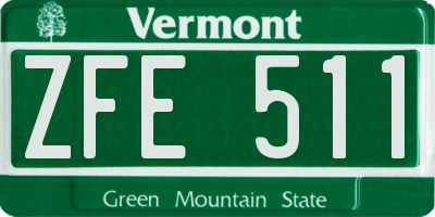 VT license plate ZFE511