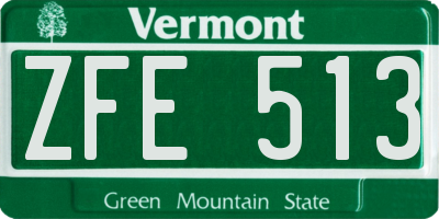 VT license plate ZFE513