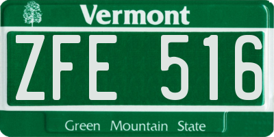 VT license plate ZFE516