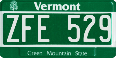 VT license plate ZFE529