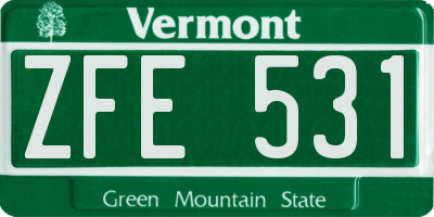 VT license plate ZFE531