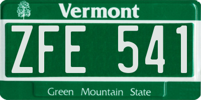 VT license plate ZFE541