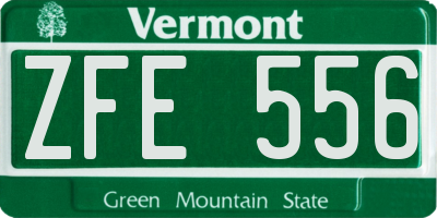 VT license plate ZFE556