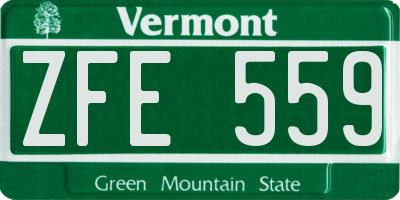 VT license plate ZFE559
