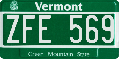 VT license plate ZFE569
