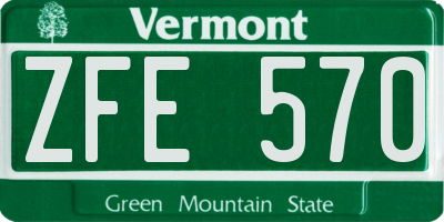 VT license plate ZFE570